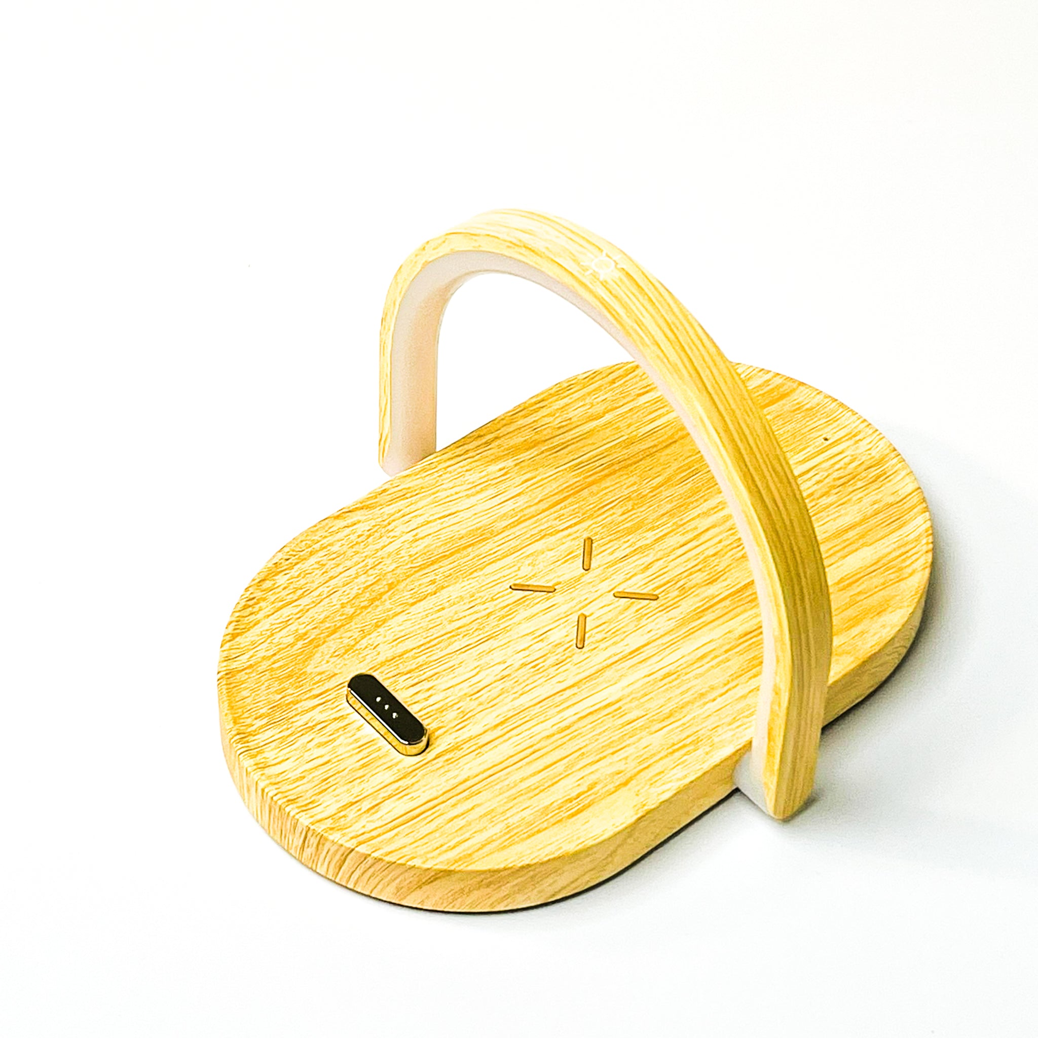 Lade-Oase Wireless Charger Wood Nachtlicht mit 15W USB-C Ladegerät