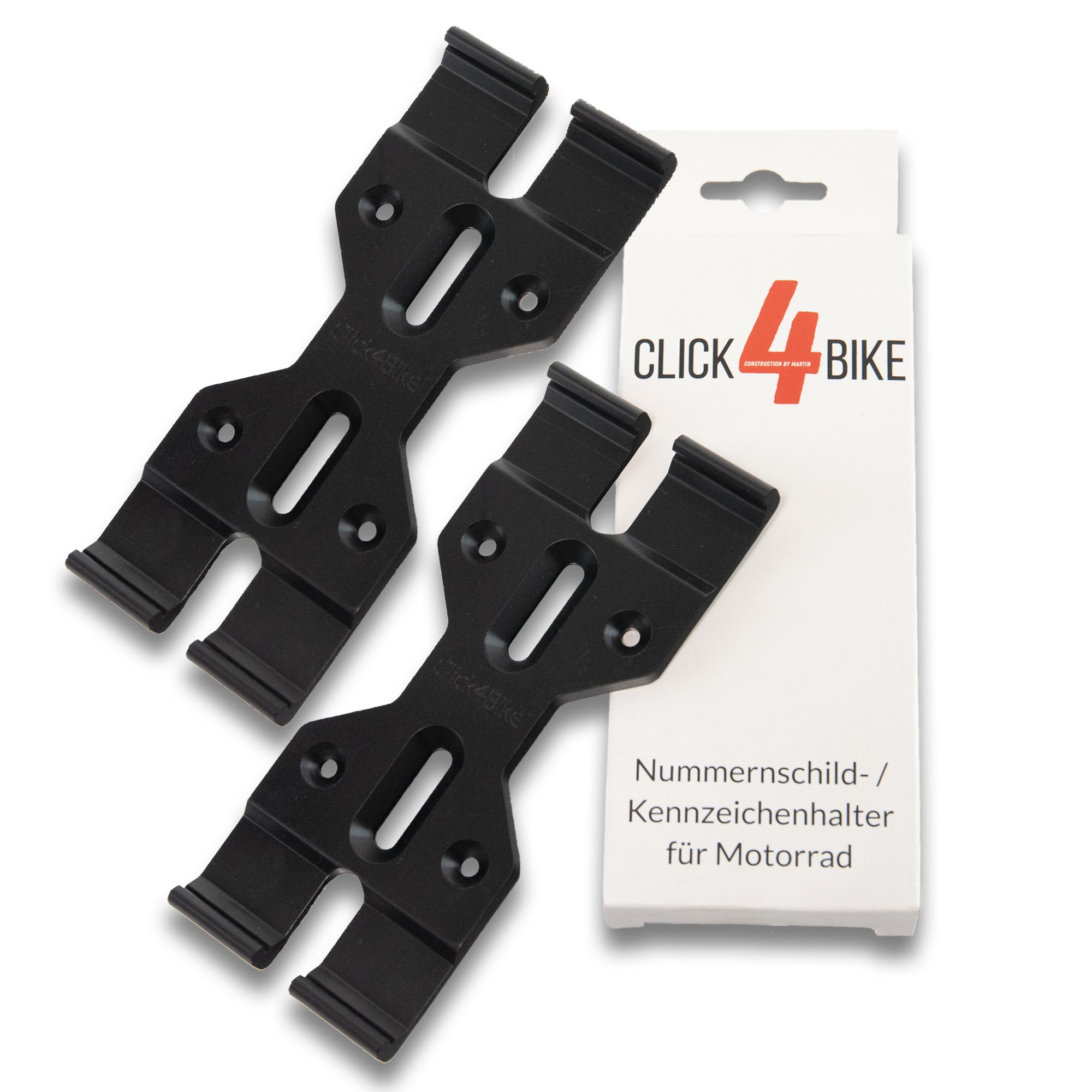 2er-Set Click4Bike Rahmenlose Nummernschildhalter