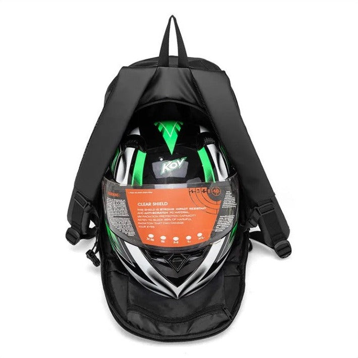 Motorcycle helmet backpack for safe transport