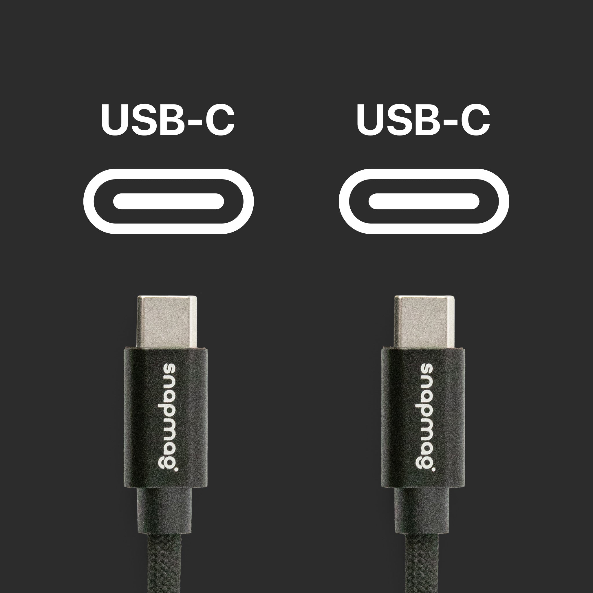 USB-C to C | iPhone 15, Android | Alle Typ C Geräte | 1.5 m | BLACK EDITION - snapmag